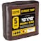 Core Tarps Heavy Duty Tarp, 40 ft L x 0.5 mm H x 40 ft W, 5 Mil, Brown/Black, Polyethylene CT-502-40X40 - alternate 1